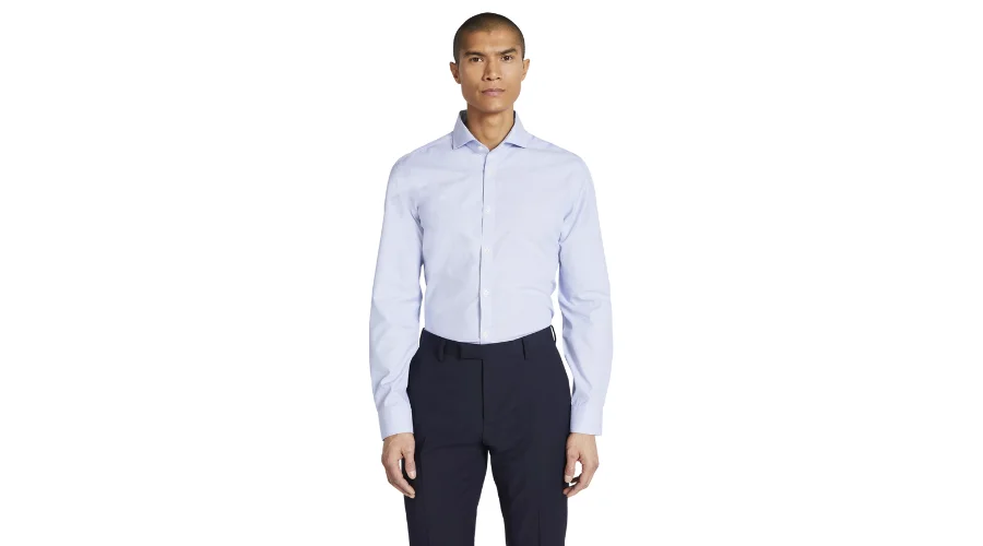 Slim Fit Sky Poplin Stripe Non-Iron Shirt | xprrtupdates 