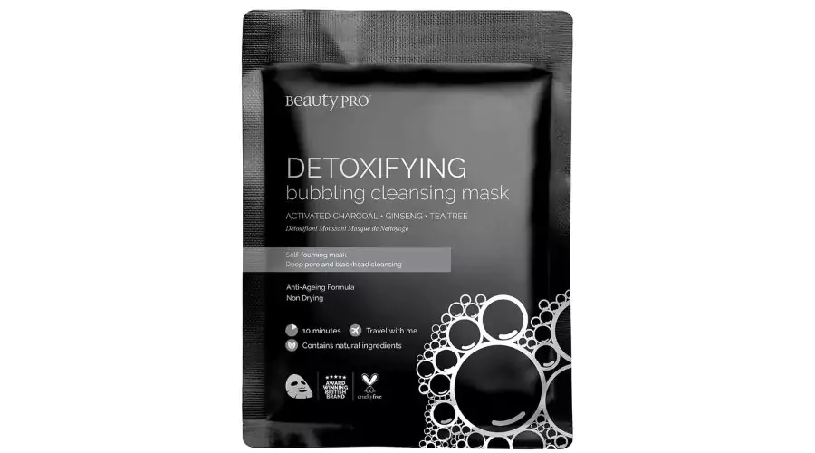 Beautypro Detoxifying Foaming Cleansing Sheet Mask with Activated Charcoal