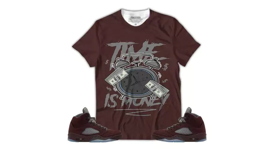 Jordan 5 Burgundy 3D T-Shirt