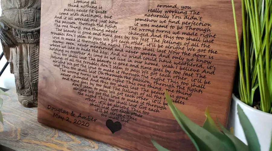 Wedding Song Lyrics Engraved