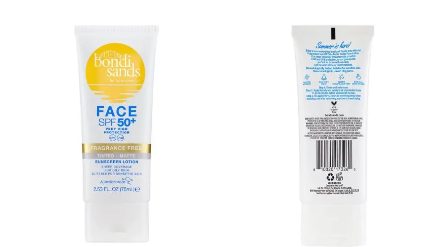 Bondi Sands Spf 50+ Fragrance-Free 4 Star Matte Tinted Face Lotion 75ML