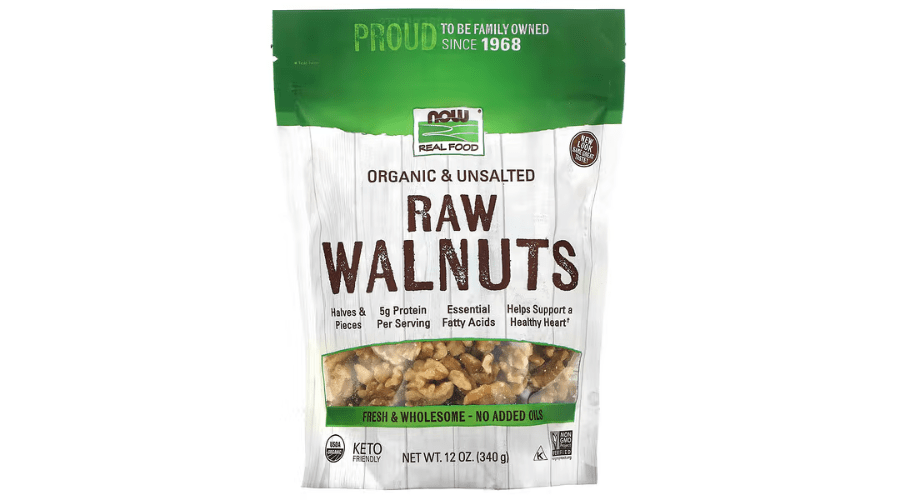 NOW Foods, Real Food, Organic Raw Walnuts, Unsalted