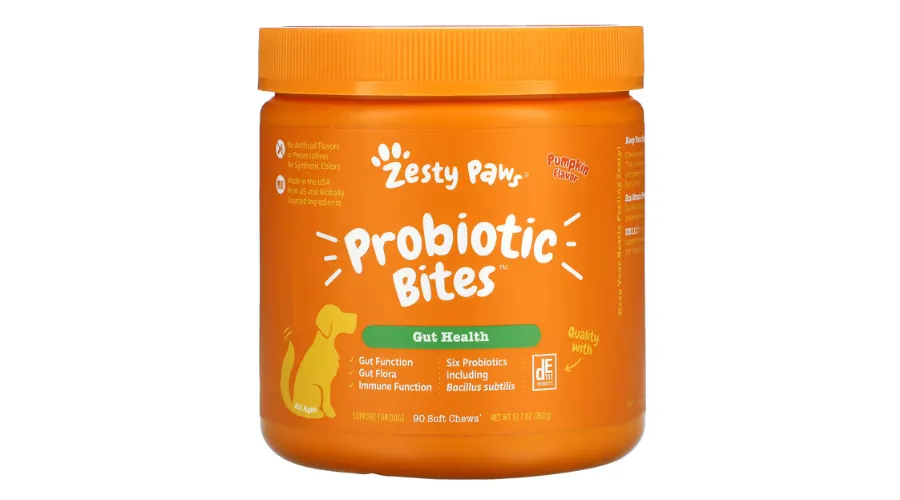 Zesty Paws, Probiotic Bites for Dogs of All Ages, Pumpkin Flavored