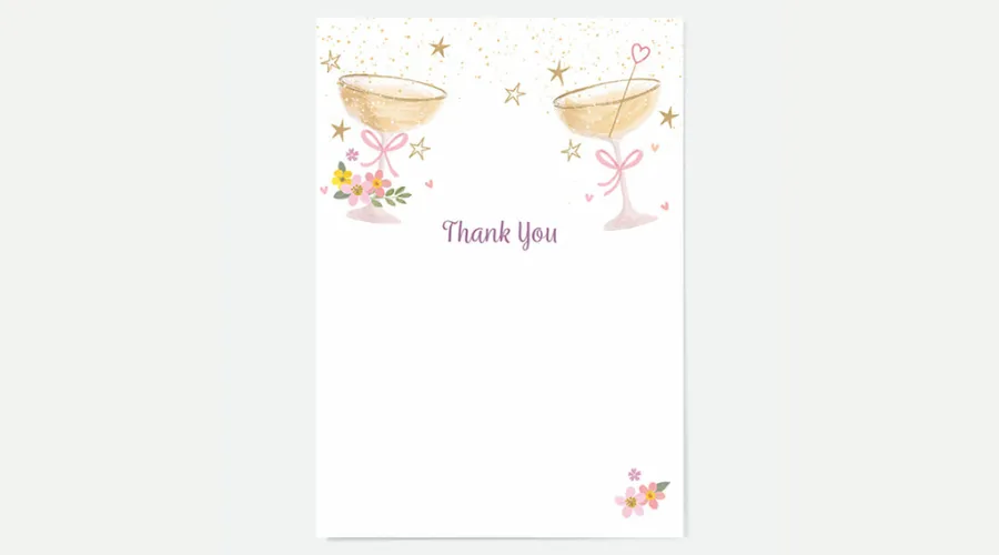 Dotty About Paper Anniversary Thank You Cards Champagne Bubbles (Pack of 10)