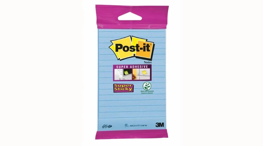 Post It Notes Ruled Neptune Blue