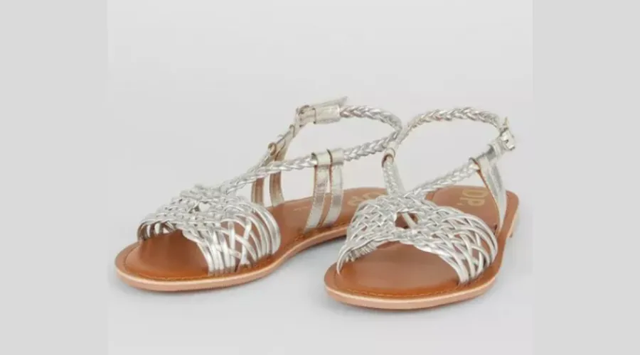 The Extra Wide Fit Josey Leather Lattice Flat Sandals