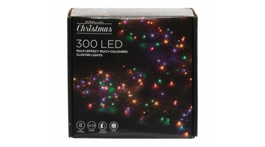 WHSmith 300 LED Multi Colour Cluster Lights