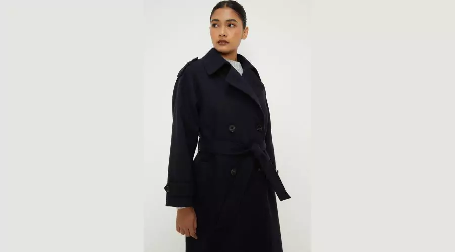 Dorothy Perkins petite belted wool trench coat