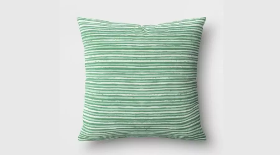 15"x15" Striped Square Outdoor Throw Pillow