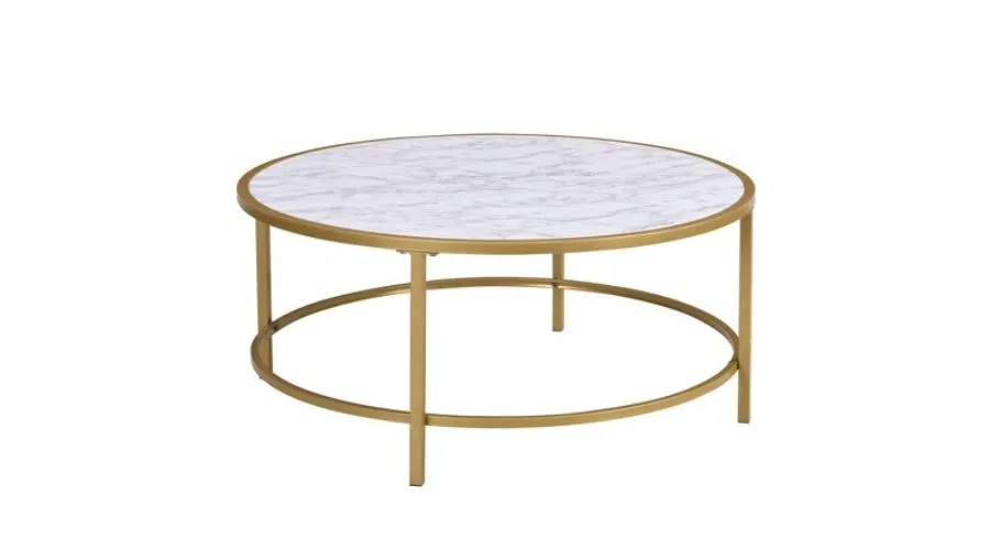 Joseph Faux Marble Top Round Coffee Table