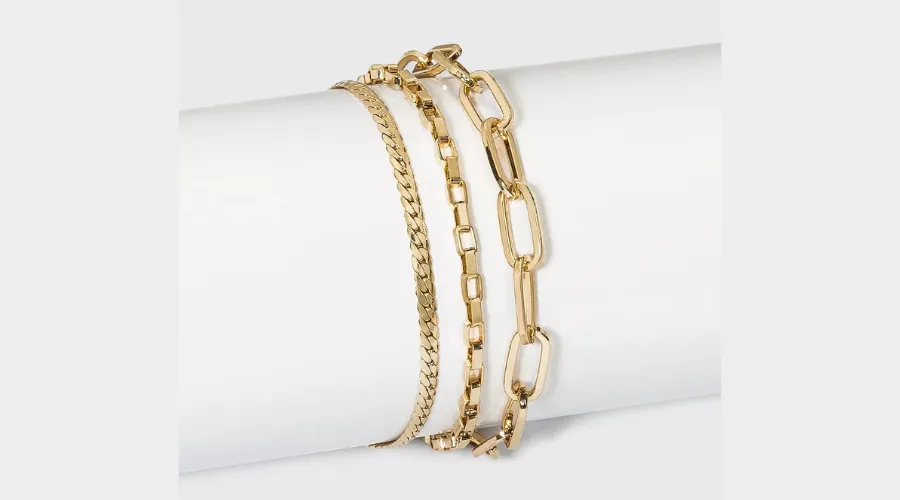 Paperclip Chain Bracelet Set