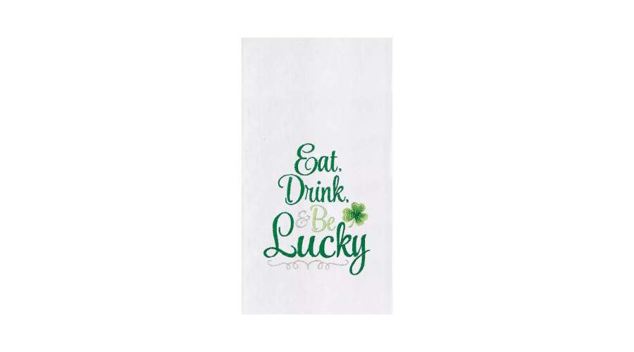 St. Patrick’s Flour Sack Embroidered Kitchen Towel
