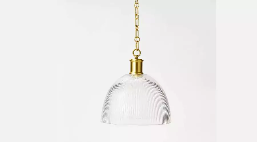 Reeded Glass Pendant Brass - Threshold  Designed with Studio McGee