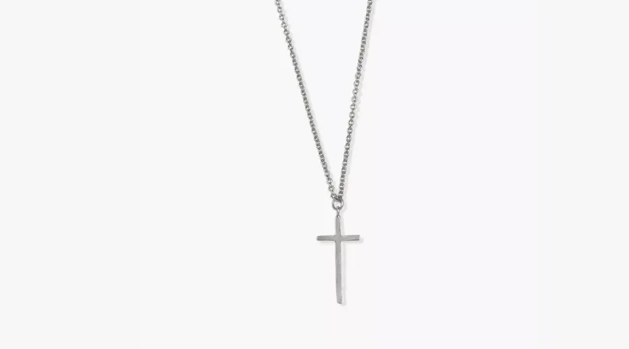 sanctuaire Silver Thin Long Cross Necklace