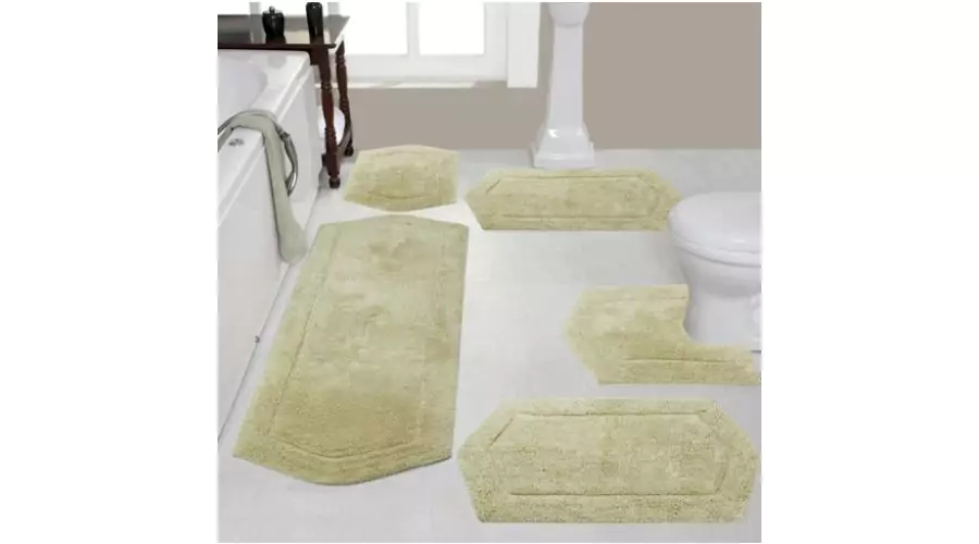 Waterford Collection Cotton Tufted Set of 5 Bath Rug Set - Home Weavers