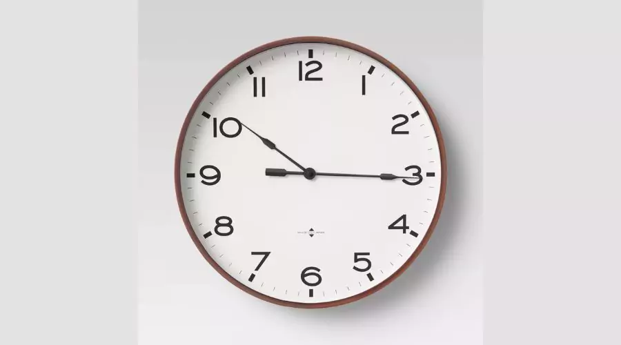 16" Thin Frame Wall Clock Red/Brown - Threshold