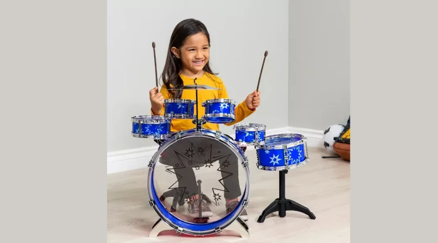 Best Choice Products 11-Piece Kids Starter Drum Set w/ Bass Drum