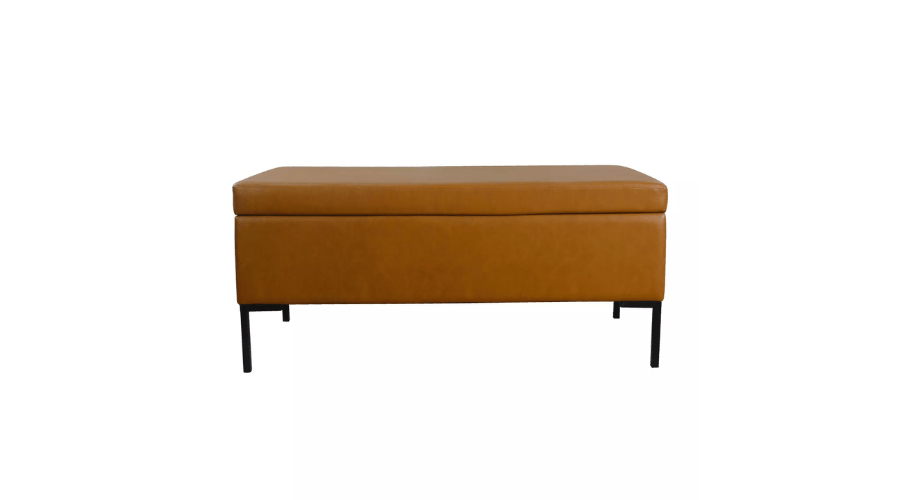 Large Storage Bench with Metal Legs - HomePop