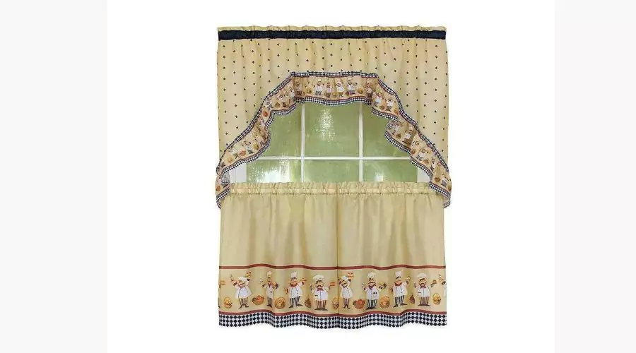 GoodGram Happy Chef Kitchen Curtain Tier and Swag Set By Achim Importing Co - Asst. Sizes