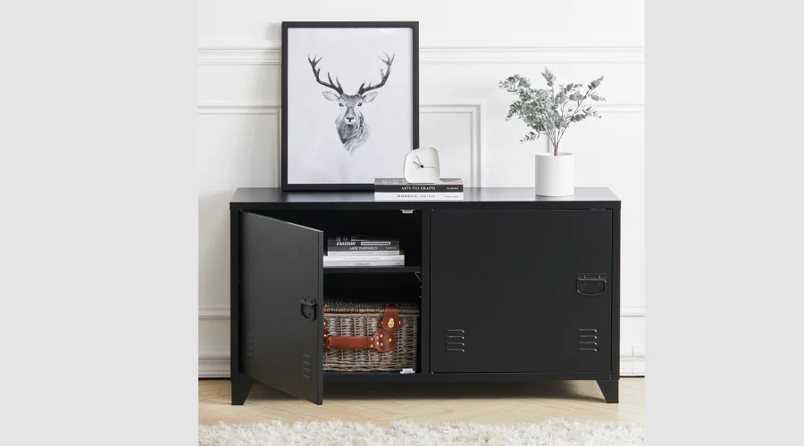 All-Metal Cabinet TV Stand Storage Sideboard