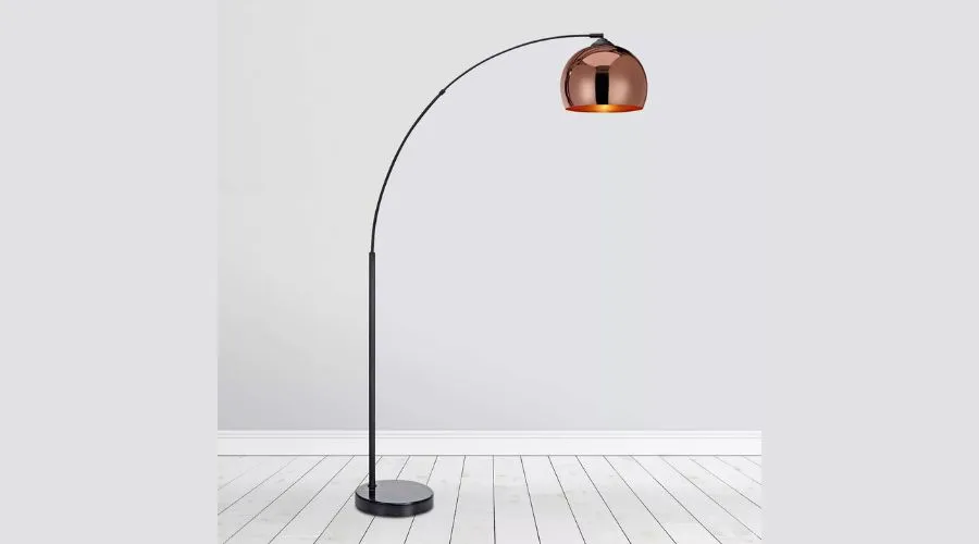 Teamson Home Arquer-shaped Arc Floor Lamp curated with Faux Marble Base