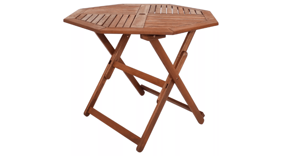 Outdoor Wood Folding Octagon Patio Table 