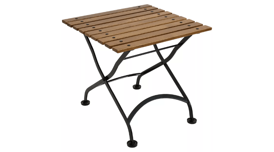 Sunnydaze Chestnut Wood Folding Square Patio Accent Side Table 