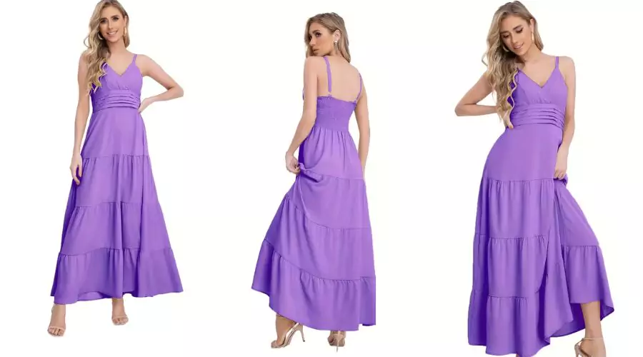 Solid Backless Spaghetti Strap Maxi Dress